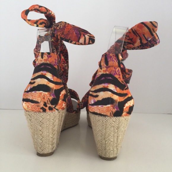 Impo Gleam Vegan Wedge Espadrille tie-on Sandals - Picture 3 of 7